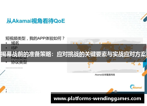 揭幕战前的准备策略：应对挑战的关键要素与实战应对方案
